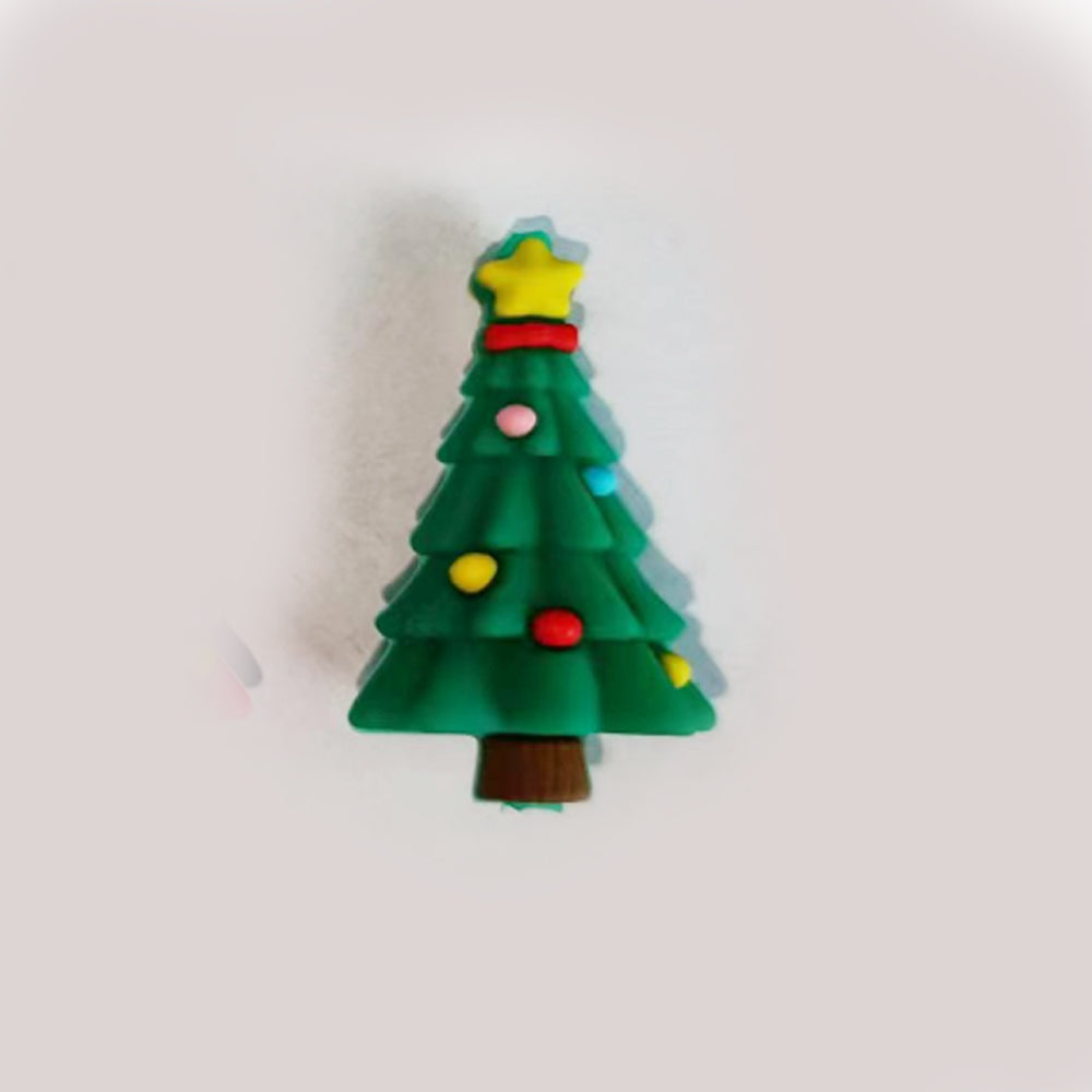 Wholesale 10pcs Cartoon Christmas Tree Pattern Silicone Beads